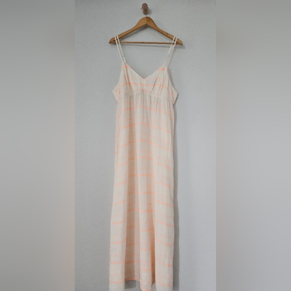 J. Crew Linen Stripe Maxi Dress Xl NWT